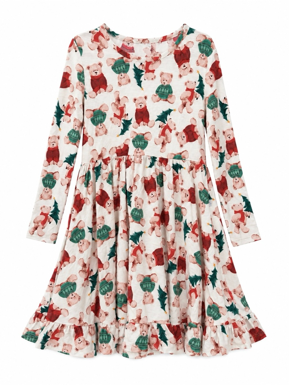 Posh Peanut Christmas Teddy Bear Twirl Dress Size 7-8Y Holiday